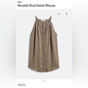 Elegant Brown Sleeveless Blouse
